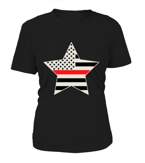 Firefighter star Black Flag Red Line Women's T-Shirt