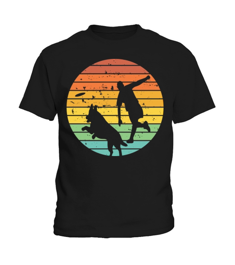 Frisbee Man With German Shepherd Dog Kids T-Shirt