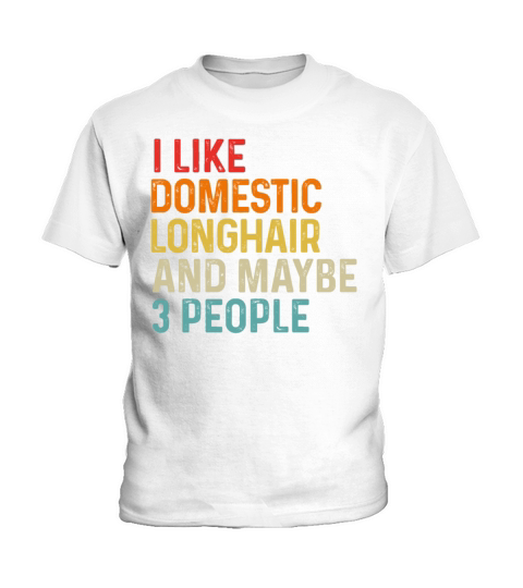 I Like Domestic Longhair And Maybe 3 People Retro Kids T-Shirt