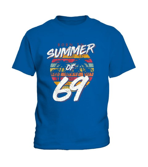 Vintage Sunset 50th Birthday Born In Summer Of 69 shirt Kids T-Shirt