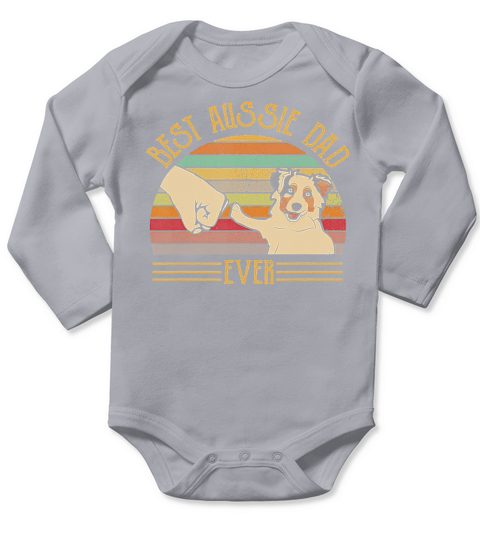 Best Aussie Dad Ever Retro Vintage Sunset T-Shirt Long Sleeve Baby One-Piece