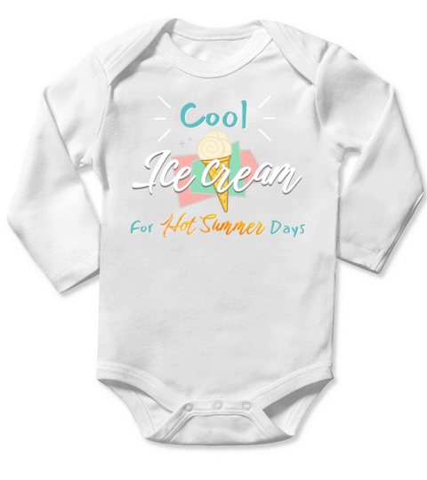 Cool Ice Cream For Hot Summer Days Long Sleeve Baby One-Piece