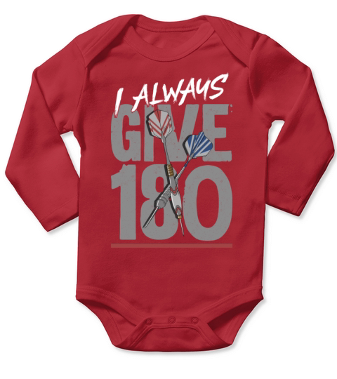 Darts Vintage I Always Give 180 Long Sleeve Baby One-Piece
