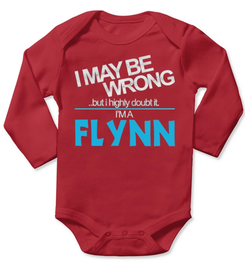 Flynn Doubt Wrong - Flynn Name Shirt Long Sleeve Baby One-Piece
