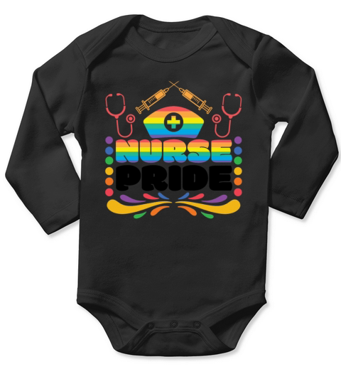 Nurse Pride Stethoscope Lesbian Gay LGBTQ Long Sleeve Baby One-Piece