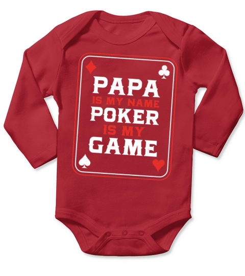 Poker Cards Dad Father Vintage Long Sleeve Baby One-Piece