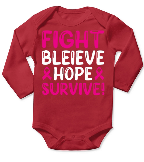Survive Breast Cancer Awareness T Shirt Long Sleeve Baby One-Piece