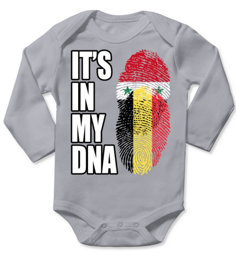 Syrian And Belgian Vintage Heritage DNA Flag Long Sleeve Baby One-Piece