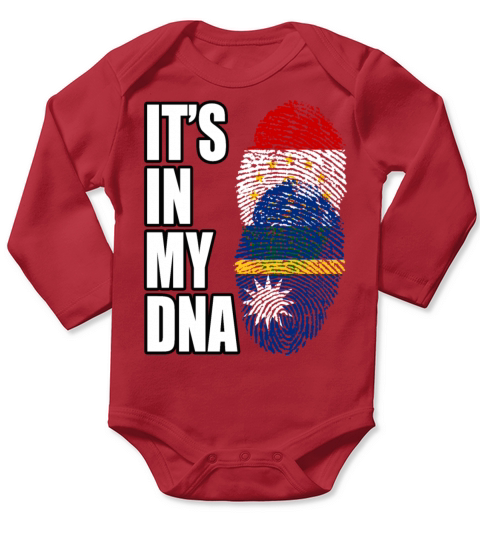 Tajikistani And Nauruan Vintage Heritage DNA Flag Long Sleeve Baby One-Piece