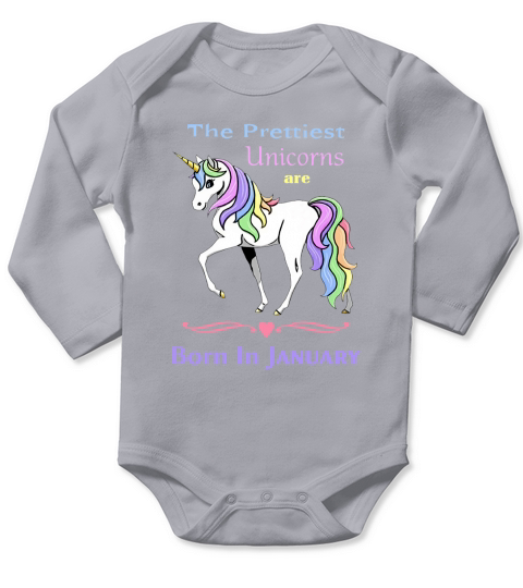 The prettiest unicorns are born in January Long Sleeve Baby One-Piece