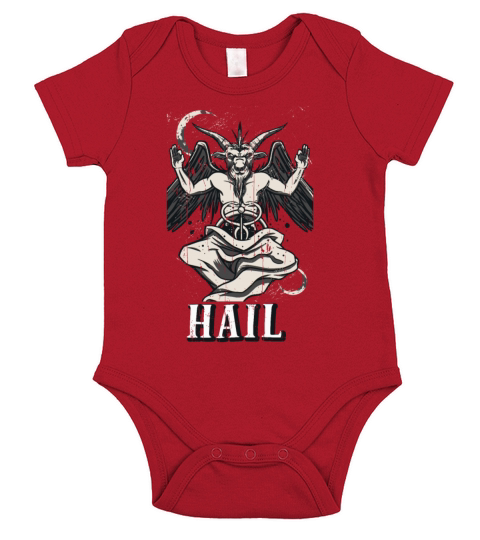 Baphomet Devil Tarot Card Occult Hail Gothic Short Sleeve Baby One-Piece