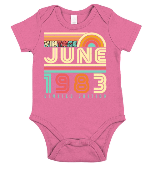 Birth Month June 1983 Short Sleeve Baby One-Piece