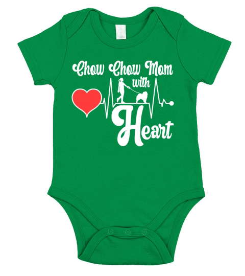 Chow Chow Mom with Heart Heartbeat Short Sleeve Baby One-Piece