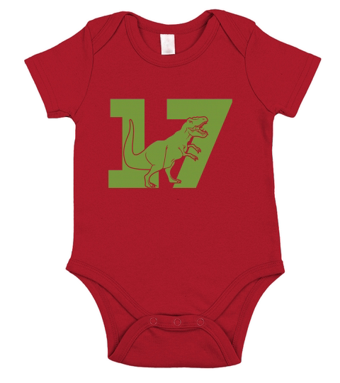 Dinosaur Number(17) Short Sleeve Baby One-Piece