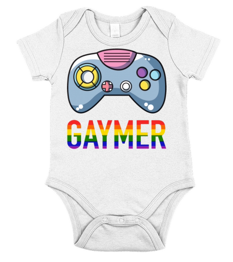 Gaming Controller Gamer Rainbow Gaymer LGBT Short Sleeve Baby One-Piece