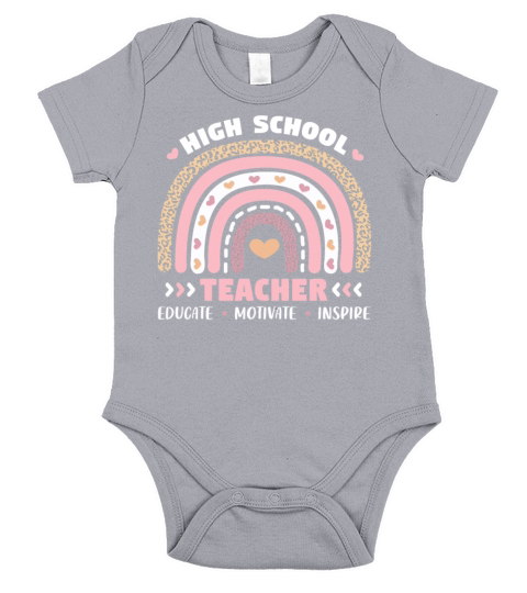 High School Teacher Educate Motivate Inspire Short Sleeve Baby One-Piece