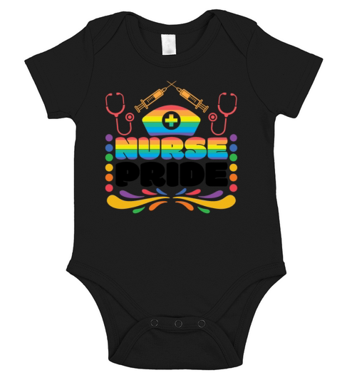 Nurse Pride Stethoscope Lesbian Gay LGBTQ Short Sleeve Baby One-Piece