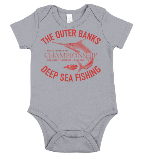 Outer Banks Deep Sea Fishing OBX Vintage Red Short Sleeve Baby One-Piece