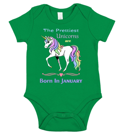 The prettiest unicorns are born in January Short Sleeve Baby One-Piece
