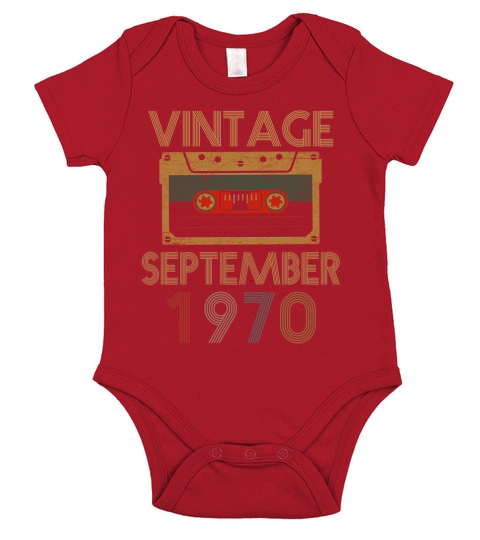 vintage september 1970 Short Sleeve Baby One-Piece