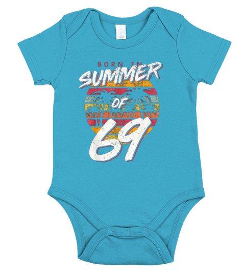 Vintage Sunset 50th Birthday Born In Summer Of 69 shirt Short Sleeve Baby One-Piece