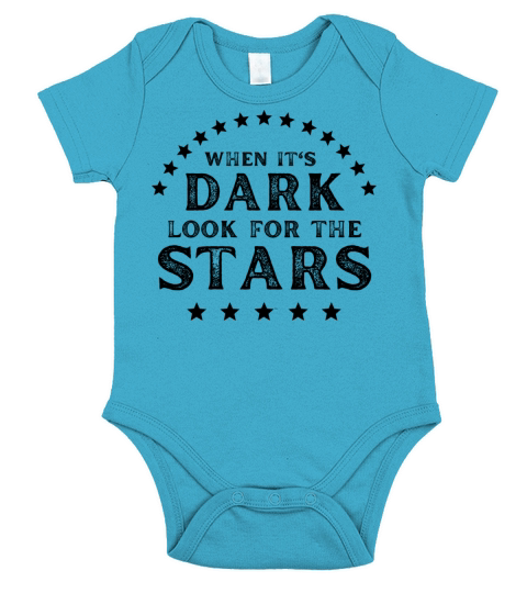 When Its Dark Look For The Stars - camping Lovers Short Sleeve Baby One-Piece