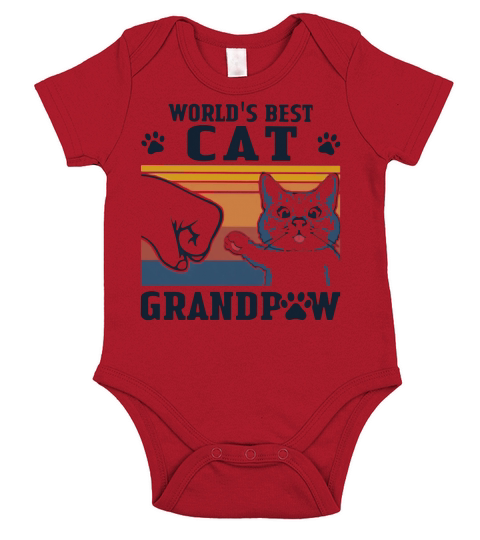 World’s Best Cat Grandpaw Vintage Short Sleeve Baby One-Piece