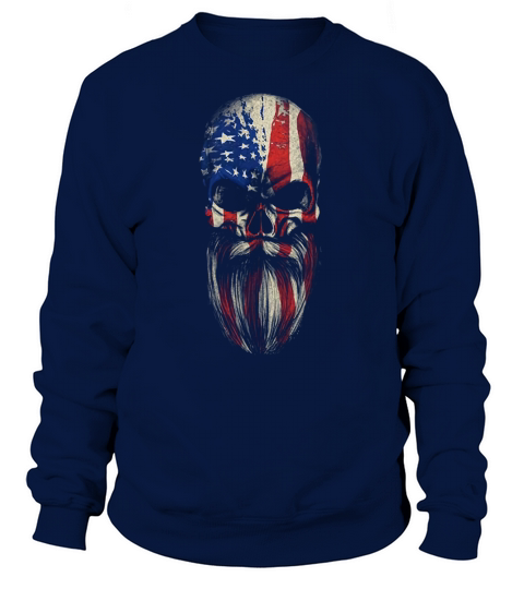 AMERICAN BEARD SKULL - Shirt Sweatshirt Unisex