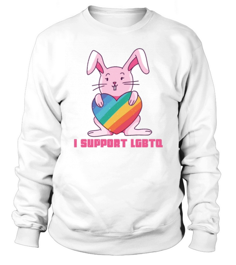 Rainbow Rabbit Cute Gay Pride Support LGBT Pride Sweatshirt Unisex