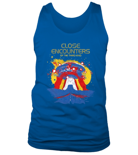 Close Encounters Simplified Color UFO with Logo Distressed Tank Top Unisex