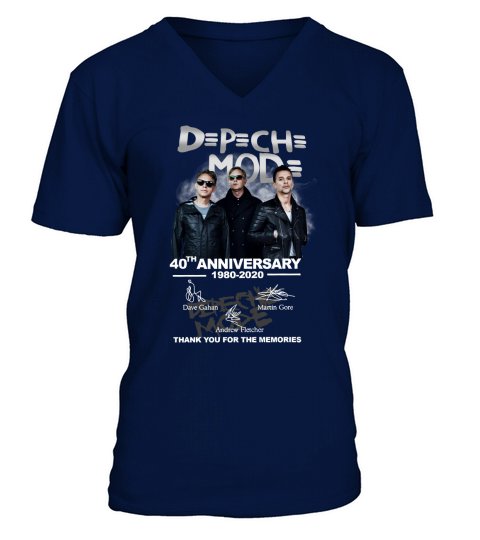 40th Anniversary Of Depeche Mode All Signature Thank For The Memories T-Shirt V-Neck T-shirt