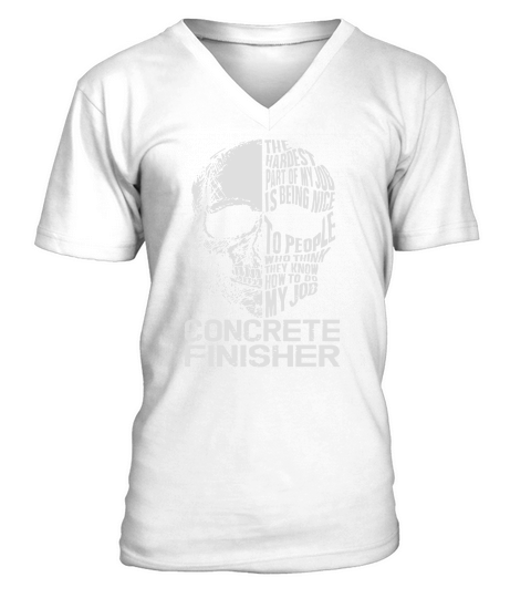 CONCRETE FINISHER Skull Job V-Neck T-shirt