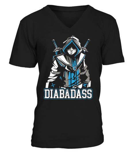 Diabadass Diabetes Awareness Month Insulin Ninja V-Neck T-shirt