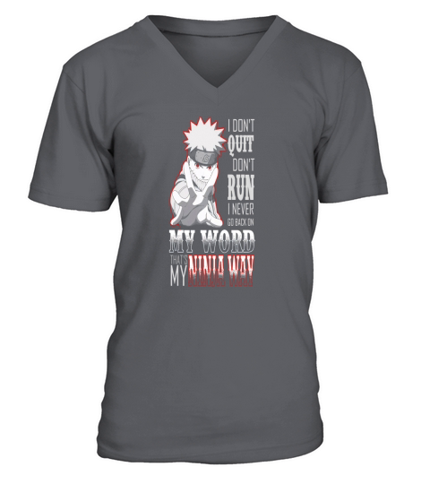 Naruto Ninja way - I never go back on my world - Mens Premium T-Shirt V-Neck T-shirt
