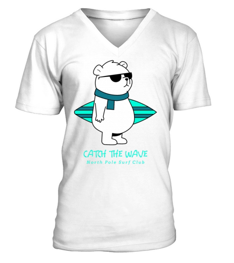 North Pole Surf Club Earth Day Polar Bear V-Neck T-shirt