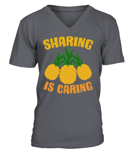 Sharing Is Caring Pineapple Tropical Summer Fruit V-Neck T-shirt
