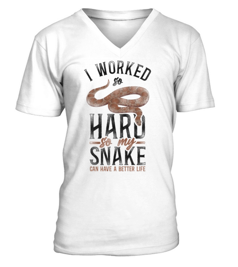 Snake Serpent Vintage I Worked V-Neck T-shirt