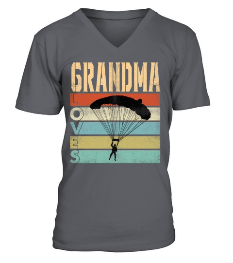Vintage Grandma Love Skydive Great Grandparents Gift 2020 V-Neck T-shirt