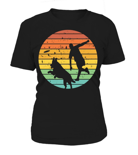 Frisbee Man With German Shepherd Dog Women's T-Shirt