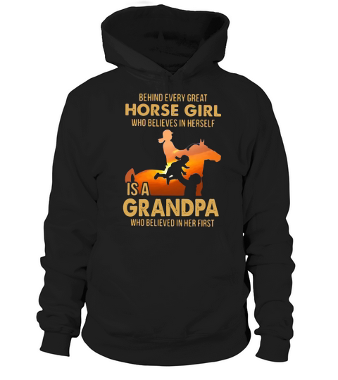 Behind every great horse girl who believes in herself is a grandpa shirt - Ladies Flowy Tank Hoodie Unisex