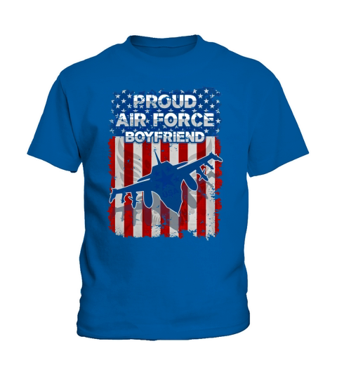 Proud Air Force Boyfriend Freedom Jet Kids T-Shirt