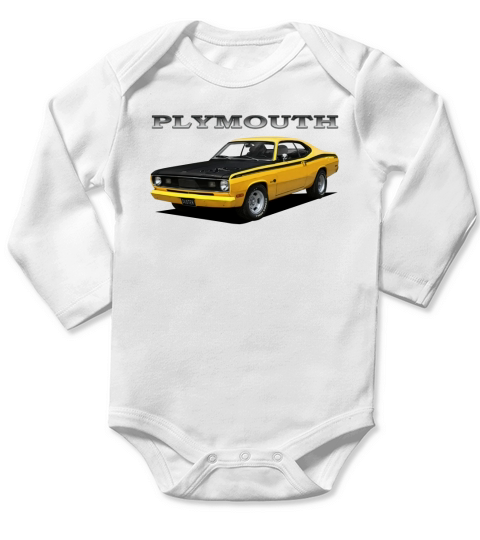 1972 Plymouth Duster Yellow Long Sleeve Baby One-Piece