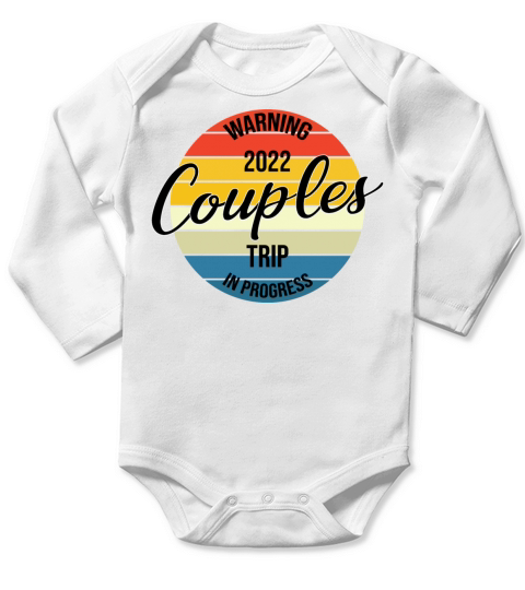 2022 Couples Trip In Progress Retro Vintage Long Sleeve Baby One-Piece