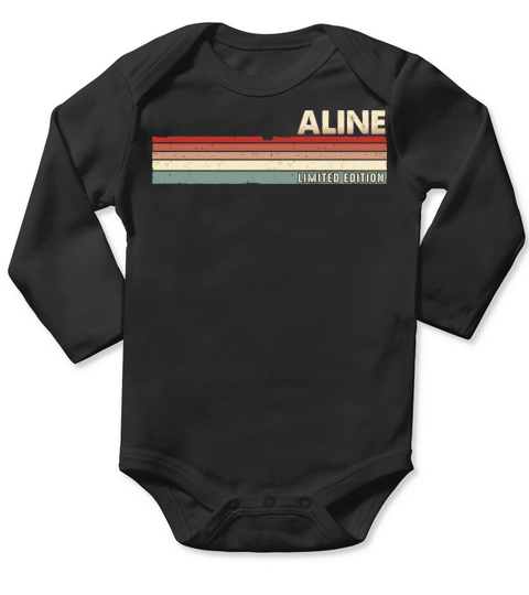 Aline - Funny Retro Vintage Name 80s 90s Long Sleeve Baby One-Piece