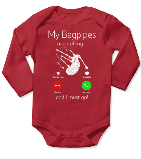 Bagpipes Bagpiper Pipe Band Cornemuses Long Sleeve Baby One-Piece