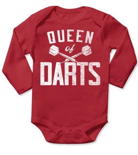 Darts Girl Vintage Queen Of Darts Long Sleeve Baby One-Piece