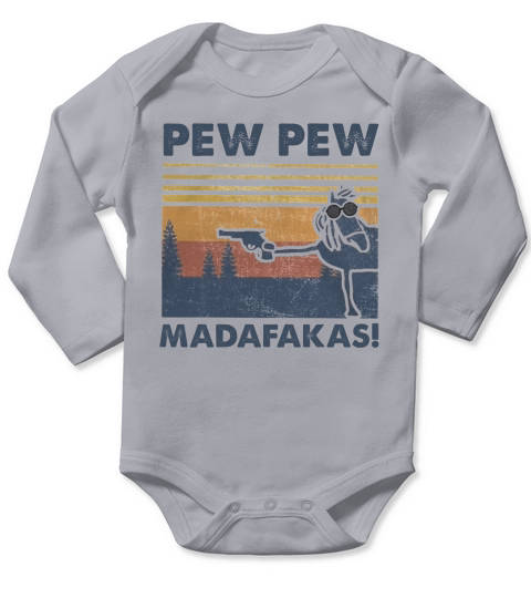 Horse Pew Pew Madafakas Vintage Long Sleeve Baby One-Piece