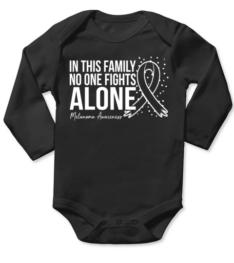 In This Family No One Fights Alone Melanoma Aware Long Sleeve Baby One-Piece