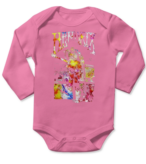Jimi Hendrix Watercolor Hendrix Long Sleeve Baby One-Piece