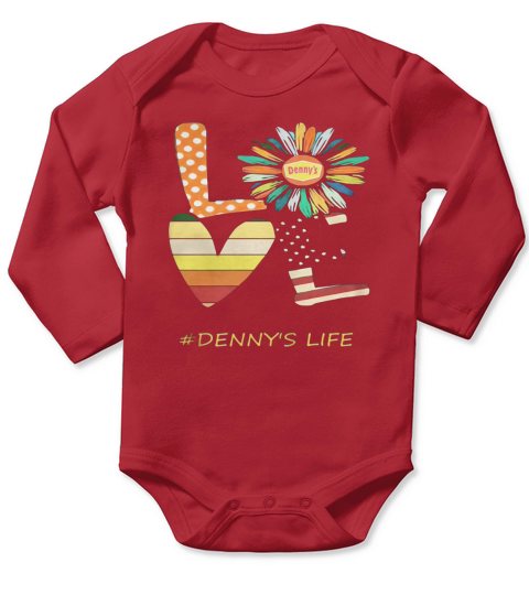 Love dennys life flower american flag vintage shirt Long Sleeve Baby One-Piece
